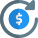 Money rotation and conversion of international currency icon