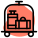 Luggage cart for carrying large items of passenger icon