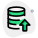 Database uploading on a server machine isolated on a white background icon