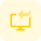 Backup data created on computer with arrow logotype icon