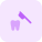 Brushing teeth problem with a soft brush isolated on a white background icon