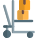 Hand-held pallet material handling unit with boxes loaded icon