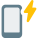 Mobile with power and flash - lighting bolt logotype icon