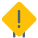 Caution with a exclamation mark on a signboard layout icon