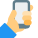 Full screen to body ratio cell phone in hand icon