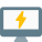 Desktop power indicator of bolt logotype layout icon