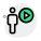 Employee sharing the multimedia on a web messenger icon