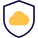 Secure cloud network with privacy and malware shield icon