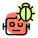 Bug in a robotic programming resolve with a patch isolated on a white background icon