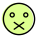 Mouth crossed for forbidden speaking expression emoji icon