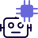 Advanced robot embedded with a microprocessor isolated on a white background icon