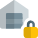 Locked pivate property warehouse with padlock symbol icon