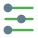 Equalizer setting for the music and audio playback icon