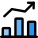 Bar chart with line graph in uptrend icon