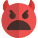 Devil face angry emoticon shared on social media icon