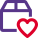 Favorite shipping address with a heart logotype icon