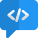 Chat and discussion over software programming language icon