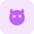 Devil with horns crossed resembling dead emoji icon
