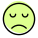 Pictorial representation of sad face emoticon layout icon