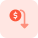 Devaluation of dollar money, depreciation finance downtrend icon