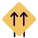 Front Lane direction with multiple arrows layout icon