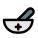 Mortar and pestle for grinding the solid medication icon