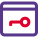 Web browser protected with authentication - key logotype icon