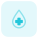 Blood bank with droplet and plus logotype layout icon