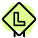 L shaped learner zone on a road sign board icon