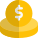 Dollar coin funds isolated on a white background icon