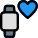 Favorite contact in smartwatch isolated on white backgsquare, icon