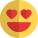 Pictorial representation of heart eyes smiling emoticon icon
