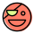 Face expression with an eye patch smiling emoticon icon