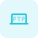 File transfer protocol connection on laptop isolated on a white background icon