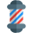 Barber shop with the decorative round lighting icon