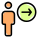 Employee with a right direction arrow indication icon