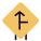 Side road to front joining the intersection icon