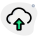 File uploading on a cloud network server with up arrow icon