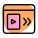 Media player with fast forward option layout icon