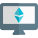 Desktop ethereum mining application for computer layout icon