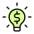 Lamp with dollar sign money idea concept icon