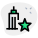 Stared tall tower building isolated on a white background icon