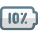 Ten percent phone battery charging level layout icon