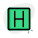 Helicopter signal with alphabet H on a roof top icon