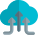 Uplink from cloud network server isolated on a white background icon