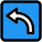 Turn left sign for traffic direction layout icon
