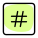 Social media hashtag with arrow isolated on a white background icon