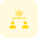 Top management manager under crown badge logotype icon