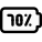 Seventy percent phone battery charging level layout icon