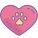 Heart with dog paw icon
